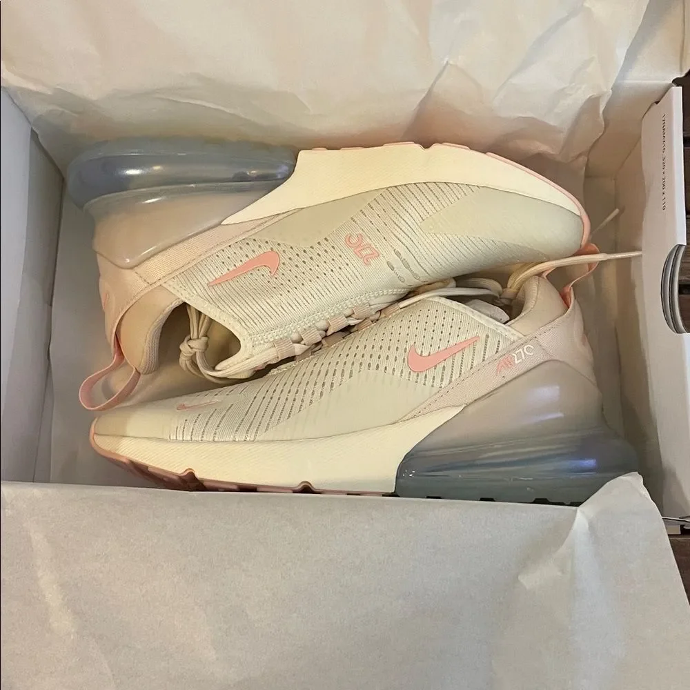 Nike Air Max 270 Soft Pearl/Washed Coral US Women Size7.5/UK5/EU38.5(IH5966-001)
